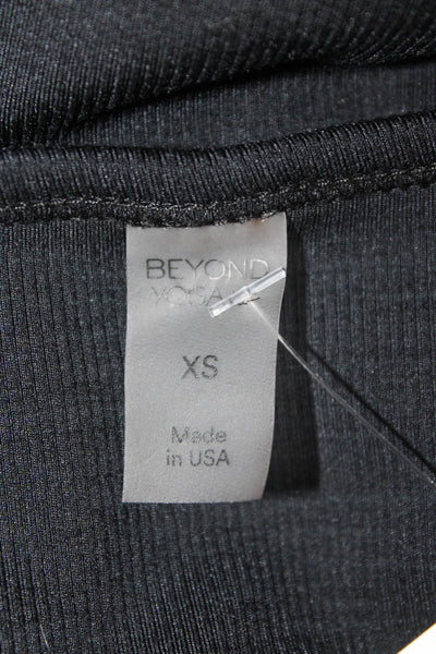 Beyond Yoga Womens Cropped Tank Black Round Neck Size S