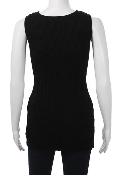 Habitual Womens Basic Tunic Tank Sleeveless Black Round Neck Size 10