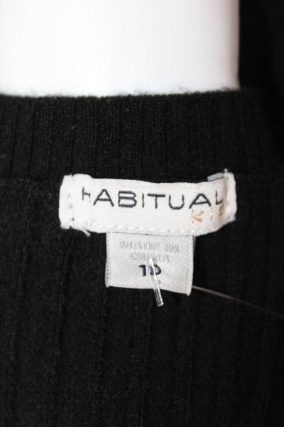 Habitual Womens Basic Tunic Tank Sleeveless Black Round Neck Size 10