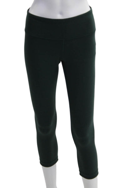 Lululemon Womens Green Capri Leggings Nylon Blend Solid Army Size 6