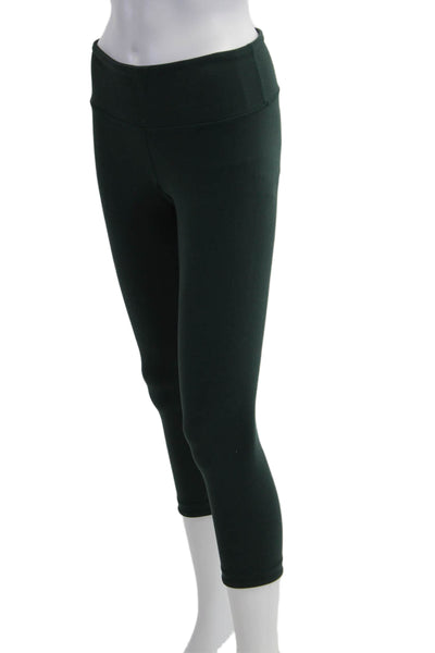 Lululemon Womens Green Capri Leggings Nylon Blend Solid Army Size 6