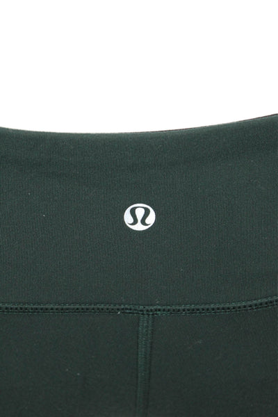 Lululemon Womens Green Capri Leggings Nylon Blend Solid Army Size 6
