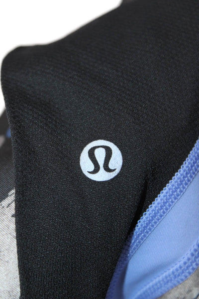 Lululemon Women Capri Leggings Black Graphic Print Nylon Blend Size 4