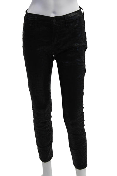 Frame Womens Ankle Cropped Animal Print Black Pants Size 25