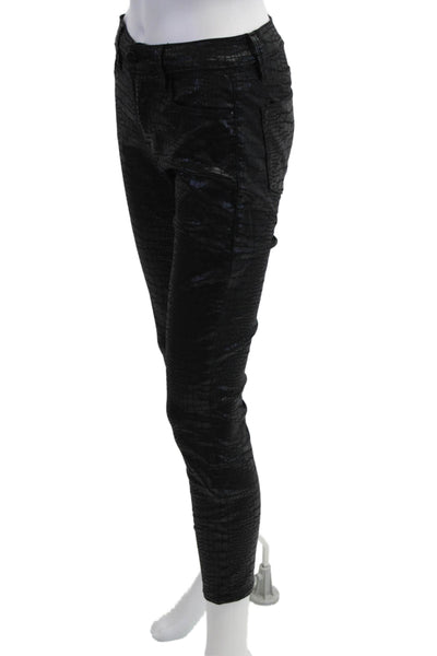 Frame Womens Ankle Cropped Animal Print Black Pants Size 25