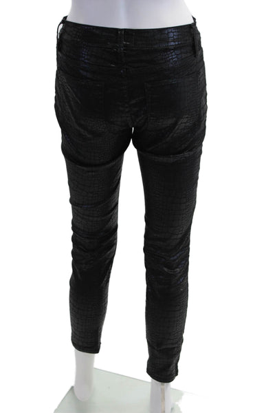 Frame Womens Ankle Cropped Animal Print Black Pants Size 25