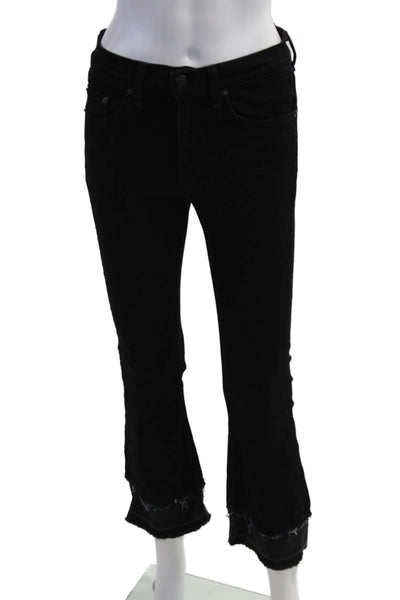 Rag & Bone Womens Cropped Flared Black Jeans Size 26