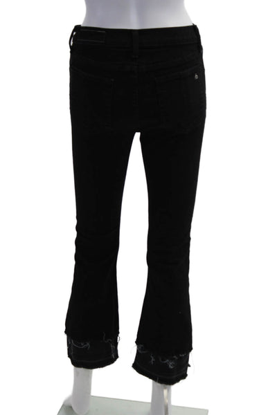 Rag & Bone Womens Cropped Flared Black Jeans Size 26