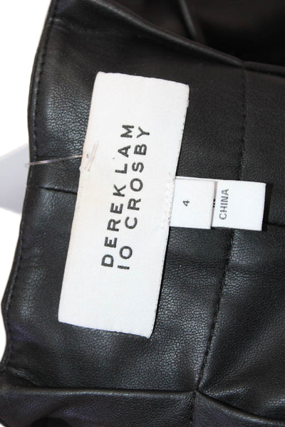 Derek Lam 10 Crosby Women Paperbag Cropped Ankle Pants Black Size 4