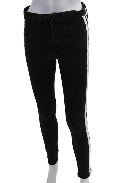 Rag & Bone Jean Womens Skinny Jegging Black Striped Mid Rise Size 27