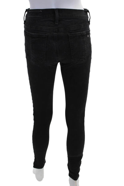Rag & Bone Jean Womens Skinny Jegging Black Striped Mid Rise Size 27