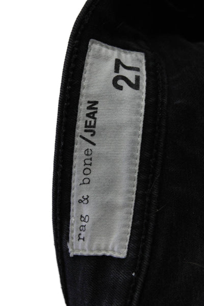 Rag & Bone Jean Womens Skinny Jegging Black Striped Mid Rise Size 27