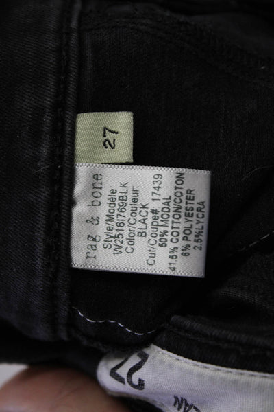 Rag & Bone Jean Womens Skinny Jegging Black Striped Mid Rise Size 27