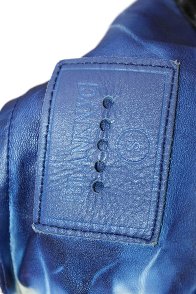 BLANKNYC Womens Biker Jacket Blue Zip Polyurethane Viscose Size S