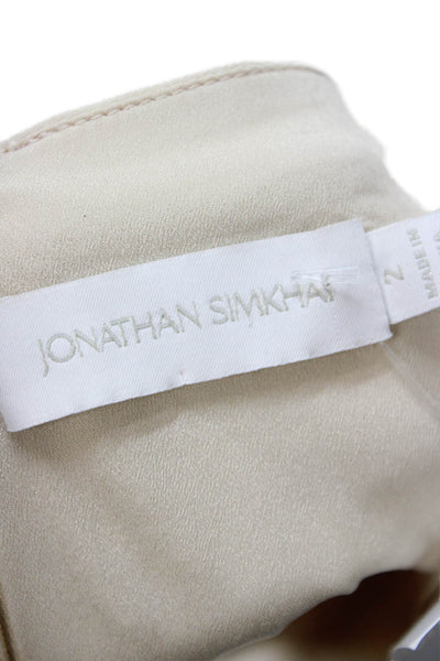 Jonathan Simkhai Women Beige Halter Neck Sleeveless Jumpsuit Size 2