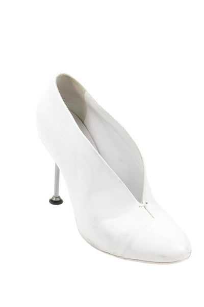 Victoria Beckham Womens Leather Slip-On Pump High Heels White Size 9