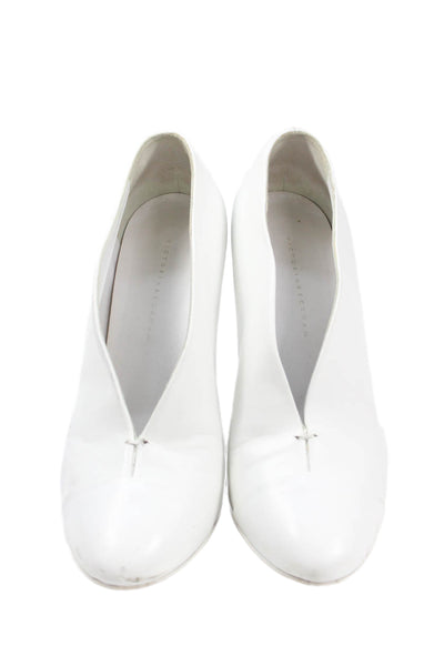 Victoria Beckham Womens Leather Slip-On Pump High Heels White Size 9