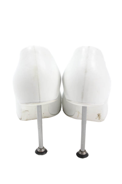Victoria Beckham Womens Leather Slip-On Pump High Heels White Size 9