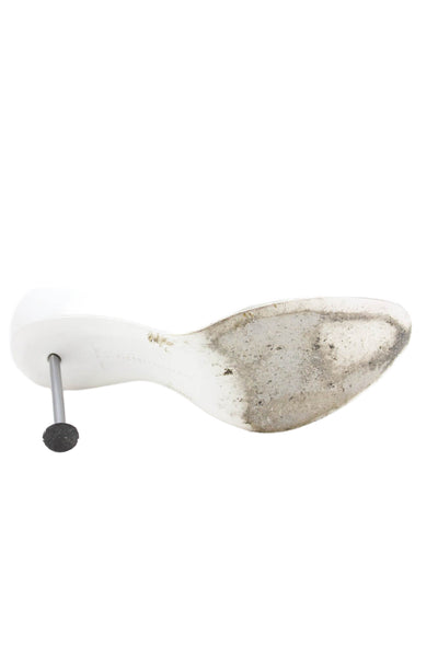 Victoria Beckham Womens Leather Slip-On Pump High Heels White Size 9