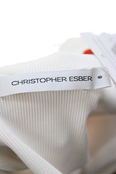 Christopher Esber Women White Maxi Tank Dress Square Neck Sleeveless Size 8