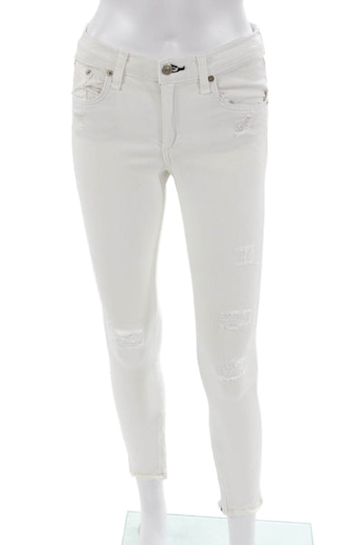Rag & Bone Jean Womens White Skinny Ankle Jeans Low Rise Size 27