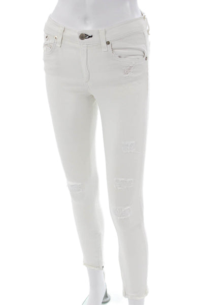 Rag & Bone Jean Womens White Skinny Ankle Jeans Low Rise Size 27
