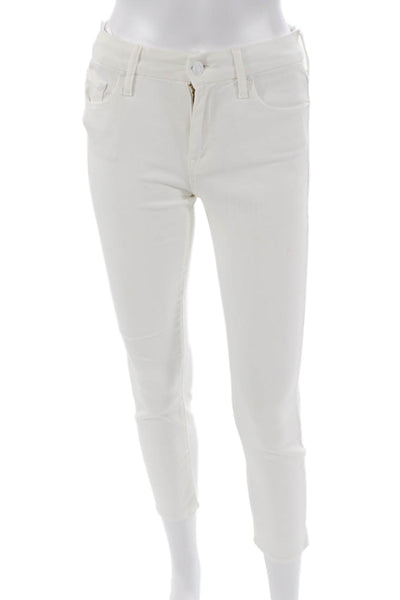 Mother Women Ankle Cropped White Jeans Size 25
