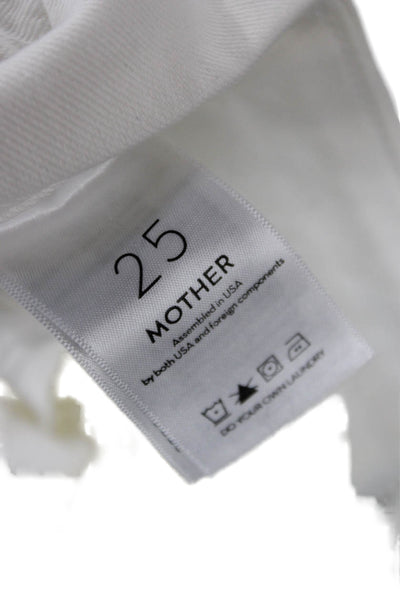 Mother Women Ankle Cropped White Jeans Size 25