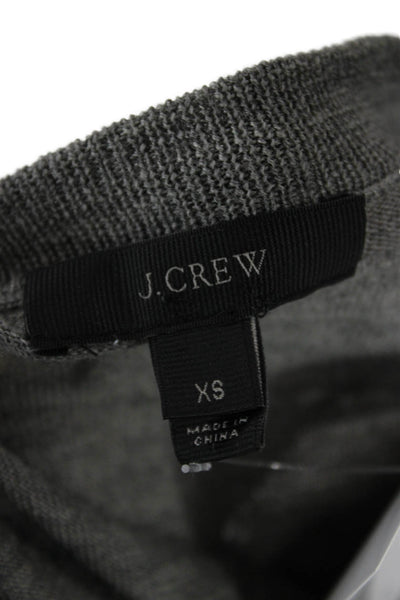 J Crew Womens Merino Wool Cardigan Crewneck Button Long Sleeve Gray Size XS