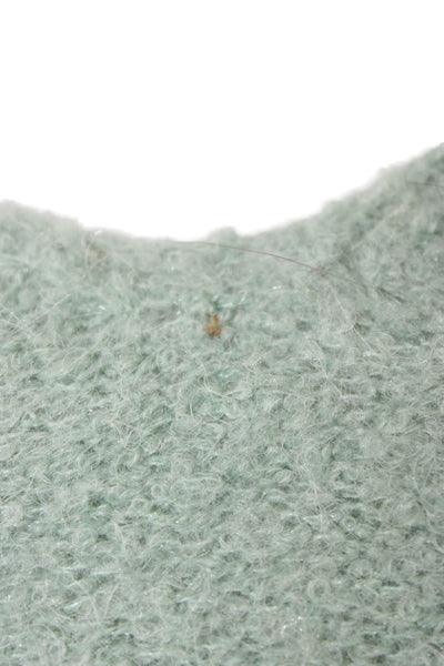Nicholas Women Cropped Camisole V-Neck Green Wool Alpaca Blend Size S