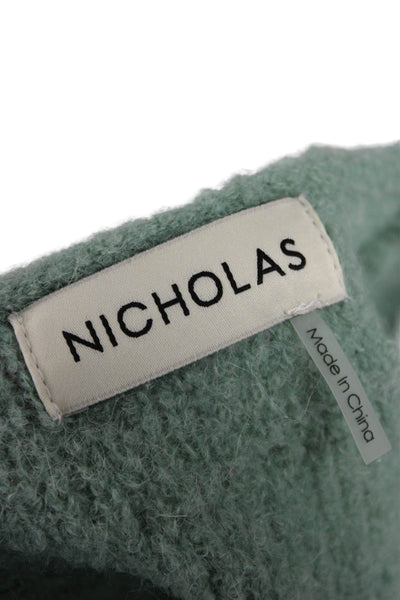 Nicholas Women Cropped Camisole V-Neck Green Wool Alpaca Blend Size S