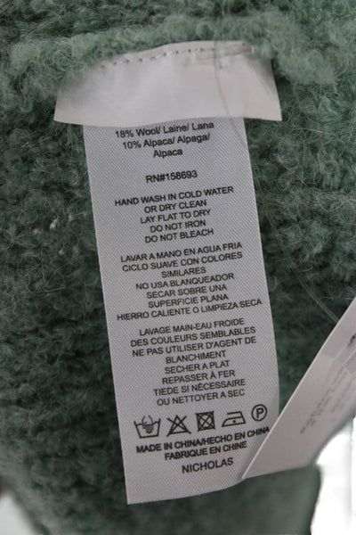 Nicholas Women Cropped Camisole V-Neck Green Wool Alpaca Blend Size S