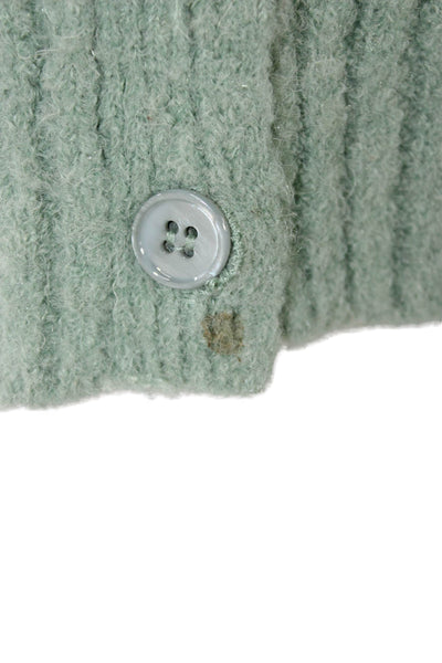 Nicholas Womens Green V-Neck Button Cardigan Long Sleeve Size S