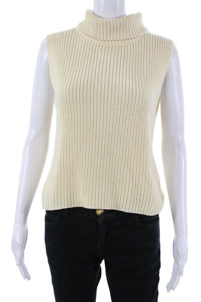 Callahan Unisex Beige Mock Neck Sweater Vest 60% Cotton 40% Acrylic Size XS