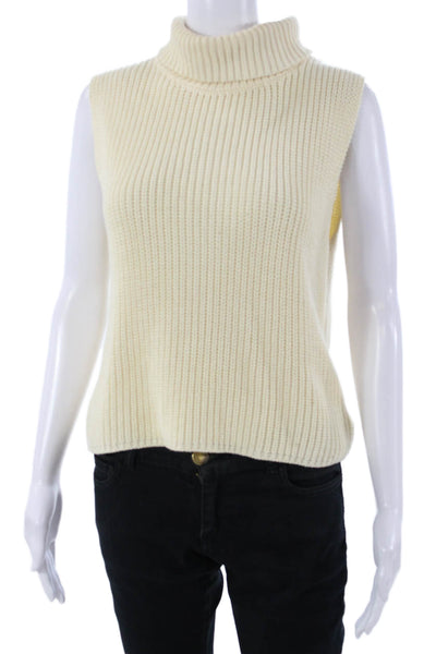 Callahan Unisex Beige Mock Neck Sweater Vest 60% Cotton 40% Acrylic Size XS