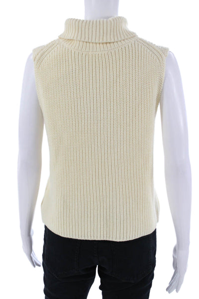 Callahan Unisex Beige Mock Neck Sweater Vest 60% Cotton 40% Acrylic Size XS