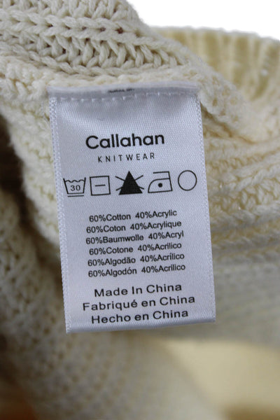 Callahan Unisex Beige Mock Neck Sweater Vest 60% Cotton 40% Acrylic Size XS