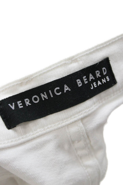 Veronica Beard Womens White High Rise Cropped Ankle Jeans Button Size 25