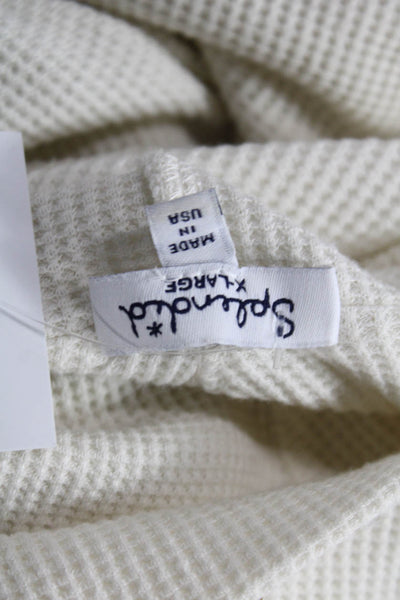 Splendid Unisex White Turtleneck Pullover Sweater Long Sleeve Size XL