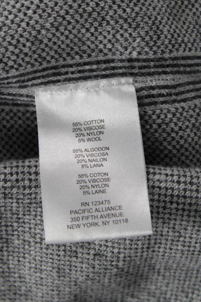 Jones New York Unisex Gray Striped Mock Neck Full Zip Sweater Size M