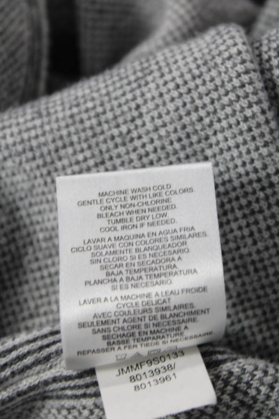 Jones New York Unisex Gray Striped Mock Neck Full Zip Sweater Size M