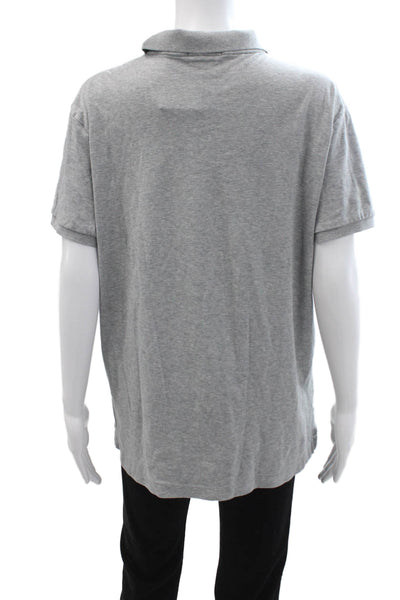 Polo Ralph Lauren Mens Gray Collared Button Short Sleeve Polo Cotton Size L