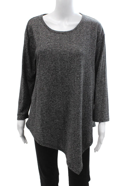 Soft Joie Women Dark Gray Tunic Long Sleeve Round Neck Size L