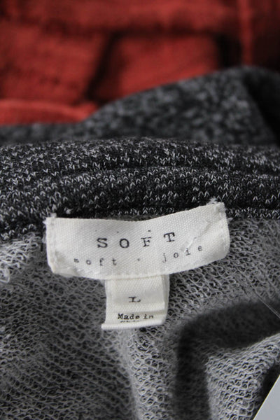 Soft Joie Women Dark Gray Tunic Long Sleeve Round Neck Size L