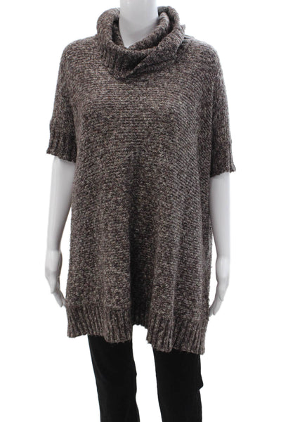 Olive and Oak Women Turtleneck Pullover Brown Short Sleeve Size One Size