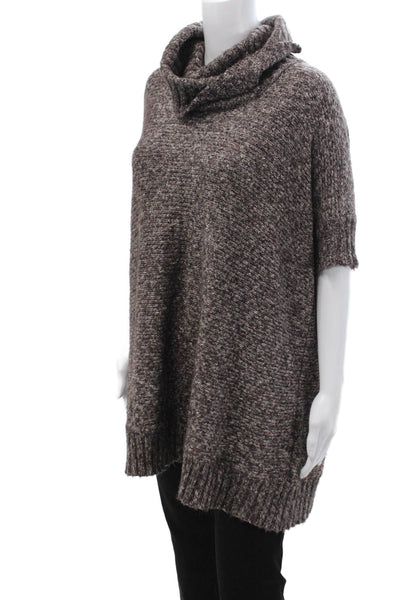 Olive and Oak Women Turtleneck Pullover Brown Short Sleeve Size One Size