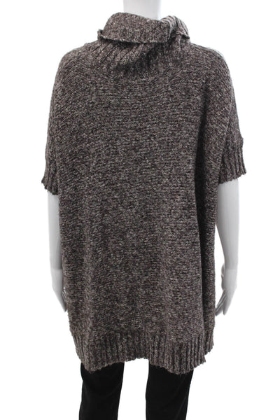 Olive and Oak Women Turtleneck Pullover Brown Short Sleeve Size One Size