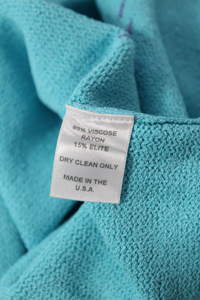 Ball Of Cotton Unisex Pullover Sweater Light Blue V Neck Long Sleeve 90s Size L