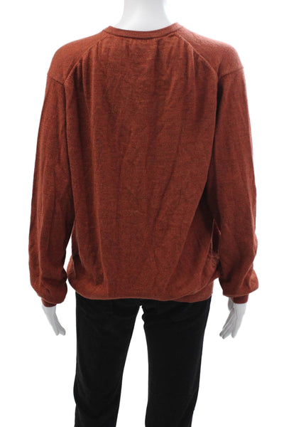 Peter Millar Womens V-Neck Pullover Sweater Brown Merino Silk Blend Size L