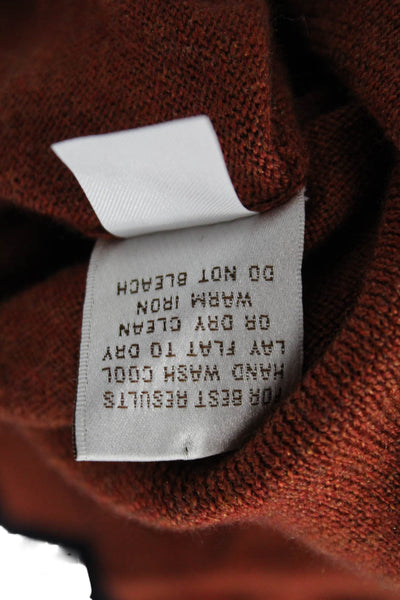 Peter Millar Womens V-Neck Pullover Sweater Brown Merino Silk Blend Size L